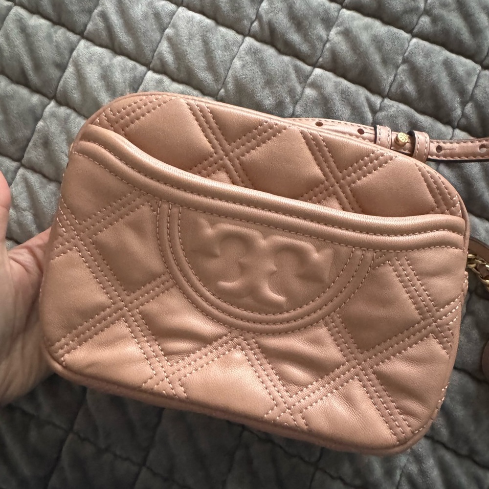 Tory Burch Quilted Tan Crossbody Bag